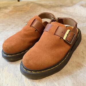 Dr. Martens Jorge II Orange Suede Buckle Mule Womens US 8/ EU 39